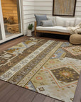 LOOMLAN Rugs Solara Brown Washable Indoor-Outdoor Rug