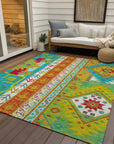 LOOMLAN Rugs Solara Teal Washable Indoor-Outdoor Rug