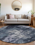 LOOMLAN Rugs Solayne Blue Washable Indoor-Outdoor Rug