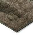 LOOMLAN Rugs Solayne Brown Washable Indoor-Outdoor Rug