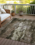 LOOMLAN Rugs Solayne Brown Washable Indoor-Outdoor Rug