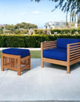 Soleil 2PC Teak Outdoor Lounge Set Sunbrella Cushion - LOOMLAN - HiTeak - Outdoor Lounge Sets