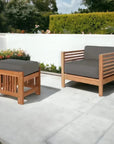 Soleil 2PC Teak Outdoor Lounge Set Sunbrella Cushion - LOOMLAN - HiTeak - Outdoor Lounge Sets
