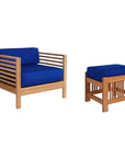 Soleil 2PC Teak Outdoor Lounge Set Sunbrella Cushion - LOOMLAN - HiTeak - Outdoor Lounge Sets