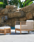 Soleil Teak Patio Lounge Set with Sunbrella 2PC - LOOMLAN - HiTeak - Outdoor Lounge Sets