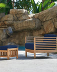 Soleil Teak Patio Lounge Set with Sunbrella 2PC - LOOMLAN - HiTeak - Outdoor Lounge Sets