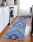 LOOMLAN Rugs Solene Blue Washable Indoor-Outdoor Rug