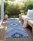 LOOMLAN Rugs Solene Blue Washable Indoor-Outdoor Rug