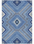 LOOMLAN Rugs Solene Blue Washable Indoor-Outdoor Rug