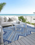 LOOMLAN Rugs Solene Blue Washable Indoor-Outdoor Rug