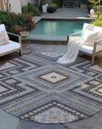 LOOMLAN Rugs Solene Gray Washable Indoor-Outdoor Rug
