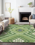 LOOMLAN Rugs Solene Green Washable Indoor-Outdoor Rug