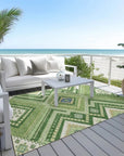 LOOMLAN Rugs Solene Green Washable Indoor-Outdoor Rug