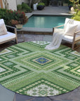 LOOMLAN Rugs Solene Green Washable Indoor-Outdoor Rug