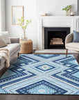 Solene Navy Washable Indoor - Outdoor Rug - LOOMLAN - LOOMLAN Rugs - Outdoor Rugs
