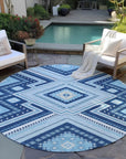 Solene Navy Washable Indoor - Outdoor Rug - LOOMLAN - LOOMLAN Rugs - Outdoor Rugs