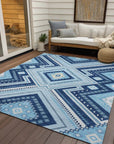 Solene Navy Washable Indoor - Outdoor Rug - LOOMLAN - LOOMLAN Rugs - Outdoor Rugs