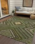 LOOMLAN Rugs Solene Olive Washable Indoor-Outdoor Rug