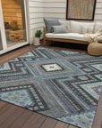 LOOMLAN Rugs Solene Pewter Washable Indoor-Outdoor Rug