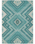 LOOMLAN Rugs Solene Teal Washable Indoor-Outdoor Rug