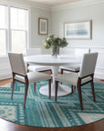 LOOMLAN Rugs Solene Teal Washable Indoor-Outdoor Rug