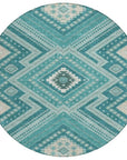 LOOMLAN Rugs Solene Teal Washable Indoor-Outdoor Rug