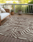 LOOMLAN Rugs Solstice Brown Washable Indoor-Outdoor Rug