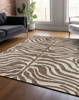 LOOMLAN Rugs Solstice Brown Washable Indoor-Outdoor Rug