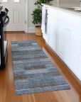 LOOMLAN Rugs Solvia Blue Washable Indoor-Outdoor Rug