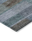 LOOMLAN Rugs Solvia Blue Washable Indoor-Outdoor Rug