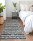 LOOMLAN Rugs Sonatia Gray Washable Indoor-Outdoor Rug
