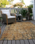 LOOMLAN Rugs Spindlea Orange Washable Indoor-Outdoor Rug