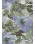 LOOMLAN Rugs Spindleya Green Washable Indoor-Outdoor Rug