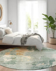 LOOMLAN Rugs Stanley Blue Washable Indoor-Outdoor Rug