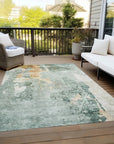 LOOMLAN Rugs Stanley Blue Washable Indoor-Outdoor Rug