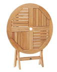 Stella 3PC Round Teak Outdoor Bistro Set Folding Table - LOOMLAN - HiTeak - Outdoor Bistro Sets