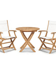 Stella Durable Teak Patio Round Bistro Set 3PC - LOOMLAN - HiTeak - Outdoor Bistro Sets