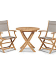 Stella Durable Teak Patio Round Bistro Set 3PC - LOOMLAN - HiTeak - Outdoor Bistro Sets