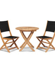 Stella Teak Patio Round Bistro Set 3PC - LOOMLAN - HiTeak - Outdoor Bistro Sets