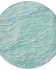 LOOMLAN Rugs Stratora Teal Washable Indoor-Outdoor Rug