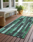 LOOMLAN Rugs Sundal Green Washable Indoor-Outdoor Rug