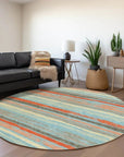 LOOMLAN Rugs Sylira Blue Washable Indoor-Outdoor Rug