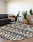 LOOMLAN Rugs Sylira Charcoal Washable Indoor-Outdoor Rug