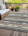 LOOMLAN Rugs Sylira Charcoal Washable Indoor-Outdoor Rug