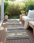 LOOMLAN Rugs Sylira Charcoal Washable Indoor-Outdoor Rug
