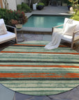LOOMLAN Rugs Sylira Green Washable Indoor-Outdoor Rug