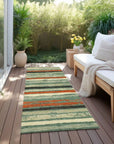 LOOMLAN Rugs Sylira Green Washable Indoor-Outdoor Rug