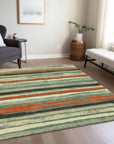 LOOMLAN Rugs Sylira Green Washable Indoor-Outdoor Rug