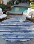 LOOMLAN Rugs Sylira Navy Washable Indoor-Outdoor Rug