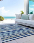 LOOMLAN Rugs Sylira Navy Washable Indoor-Outdoor Rug